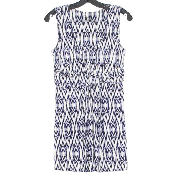 Soma Womens Dress Mini Sleeveless Scoop Neck Ikat Pockets White Blue Medium KQ - Picture 1 of 5